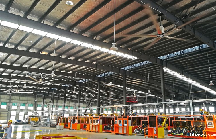 汽配厂半开放车间工业大风扇降温